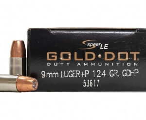 Speer LE Gold Dot Duty Ammunition 9mm Luger +P 124gr GDHP
